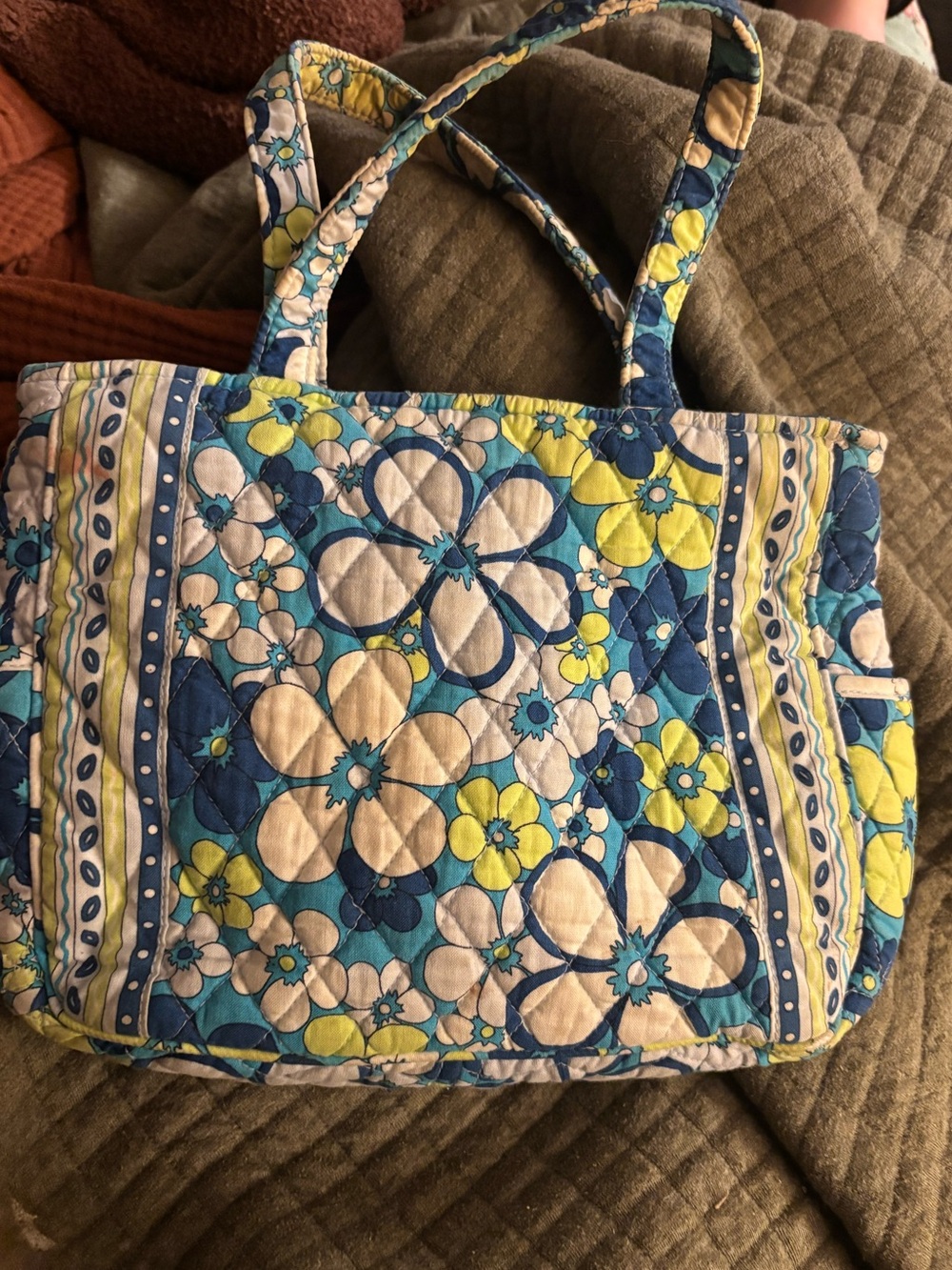 Bradley tote bag in the rare Petal Power blue floral pattern